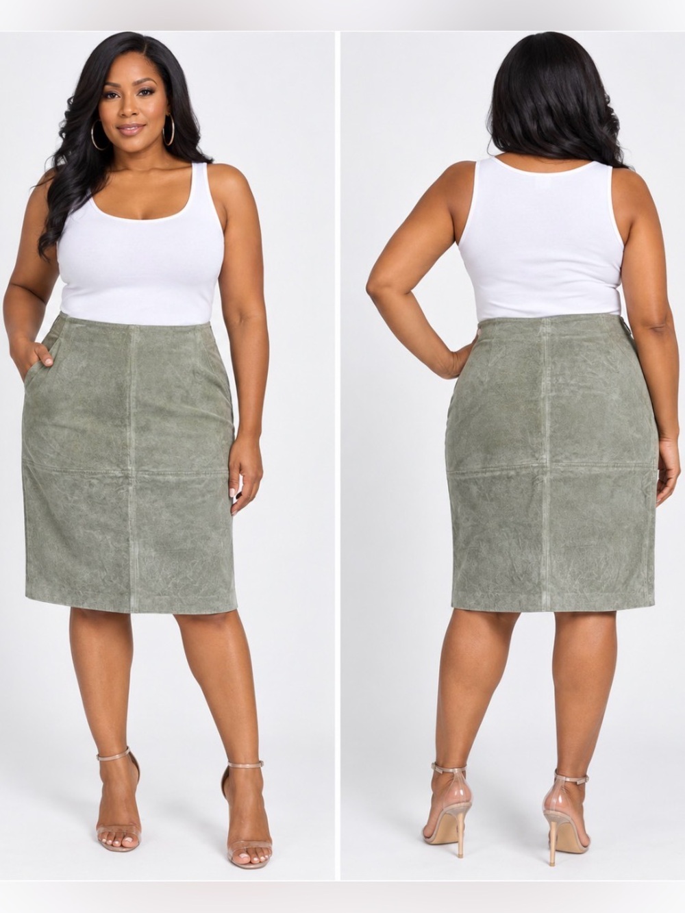 New Port News Suede Vivid Green Skirt